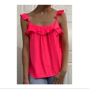Lilly Pulitzer Ruffle Tank Top (Bright Pink)